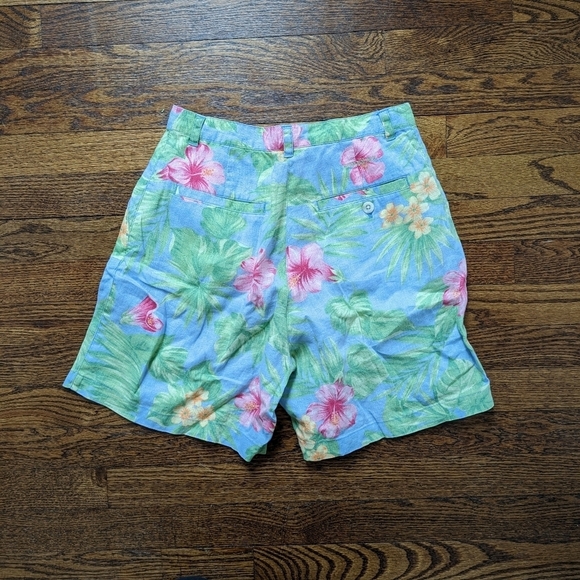 Lauren Ralph Lauren Hawaiian tropical linen high wasted Bermuda shorts - Picture 3 of 3